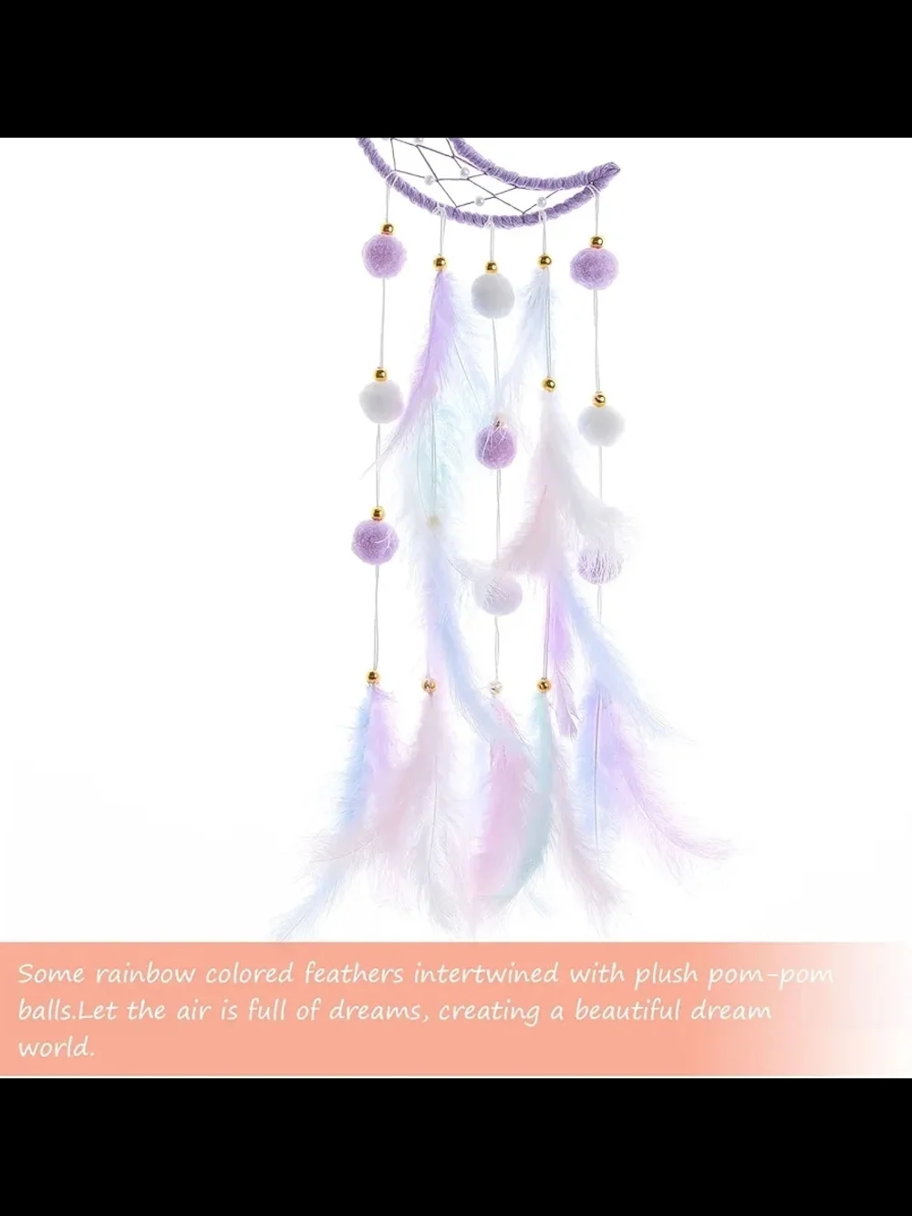 Lavender Moon Dreamcatcher with Pastel Feathers
